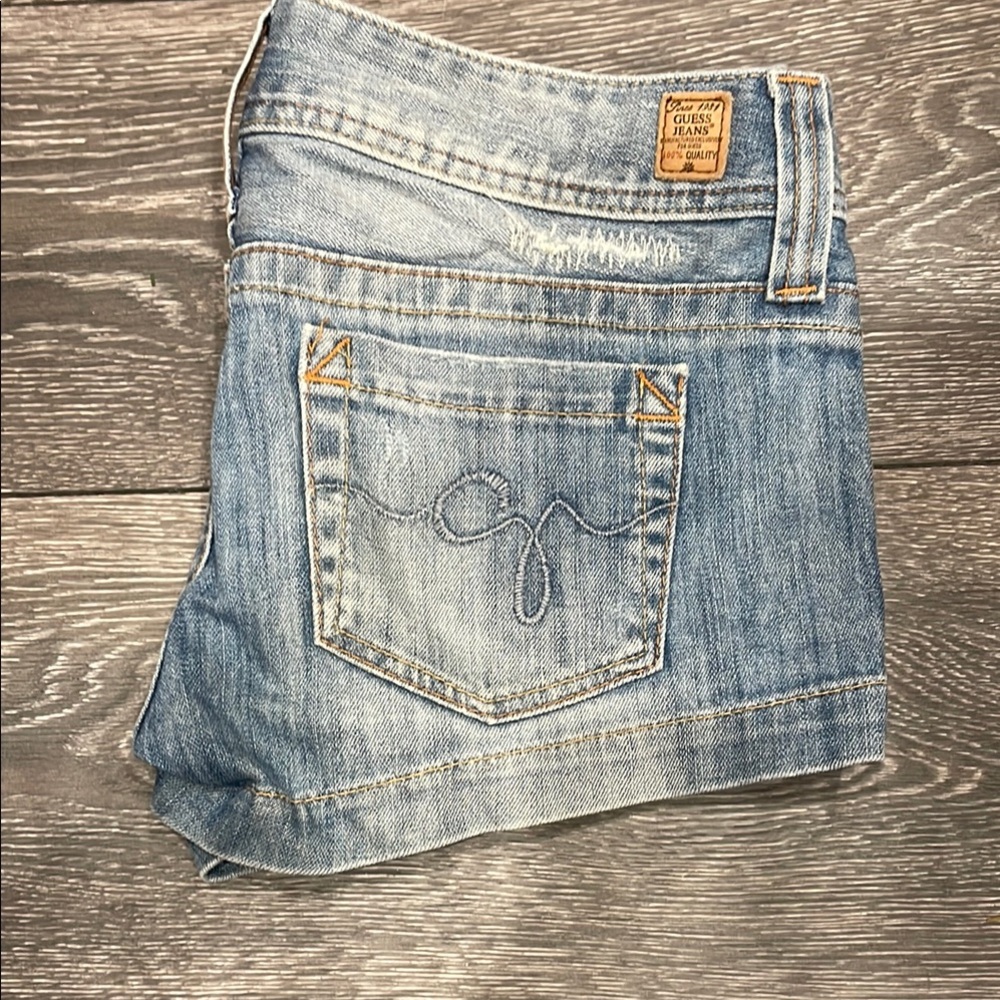 Guess Faded Blue Denim Shorts